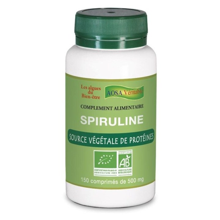 Spiruline Bio – 150 comprimés – Aosa Véritable 2026