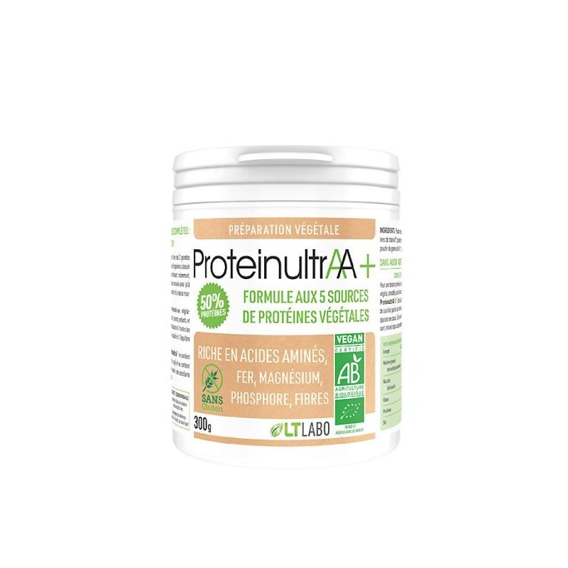 ProteinultrAA+ Bio – Protéines végétales bio | LT Labo 300 g