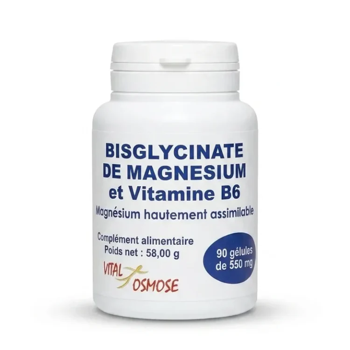 Bisglycinate de Magnésium & Vitamine B6 – 90 gélules