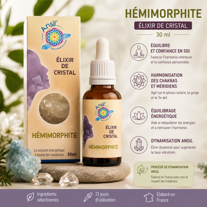 atouts de l' Élixir de Cristal d'Hémimorphite