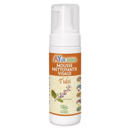 Mousse nettoyante visage au Tulsi Bio - Flacon pompe de 150 ml - Ayurvana