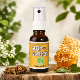 Spray à la Propolis Bio – 20 ml Abeille Forestière avec alvéoles de miel